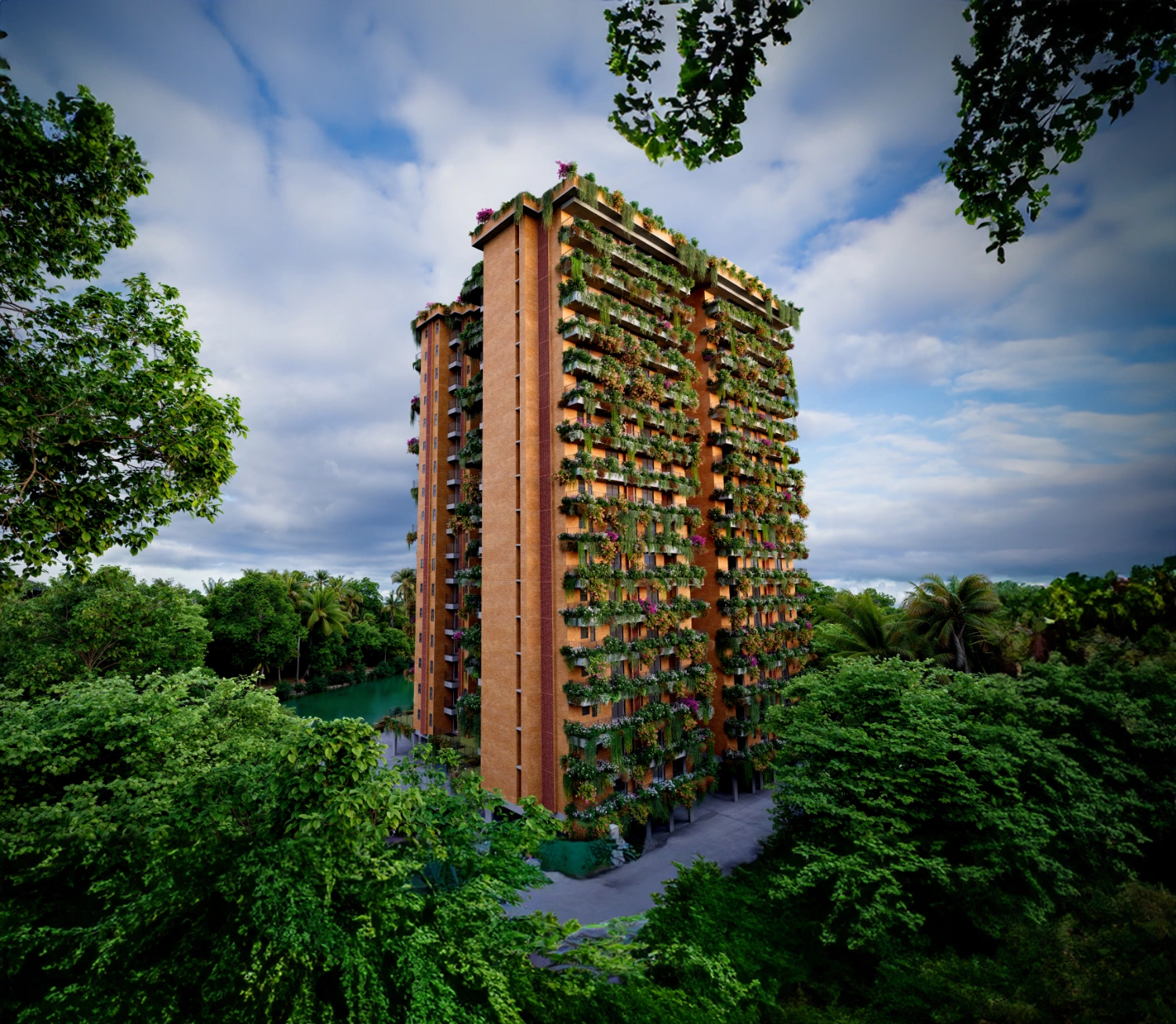 Good Earth Umang front elevation — sustainable 4 BHK vertical villas Kochi Edappally